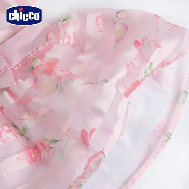 【Chicco】24SS-繽紛花園-滿版歐根紗短袖洋裝