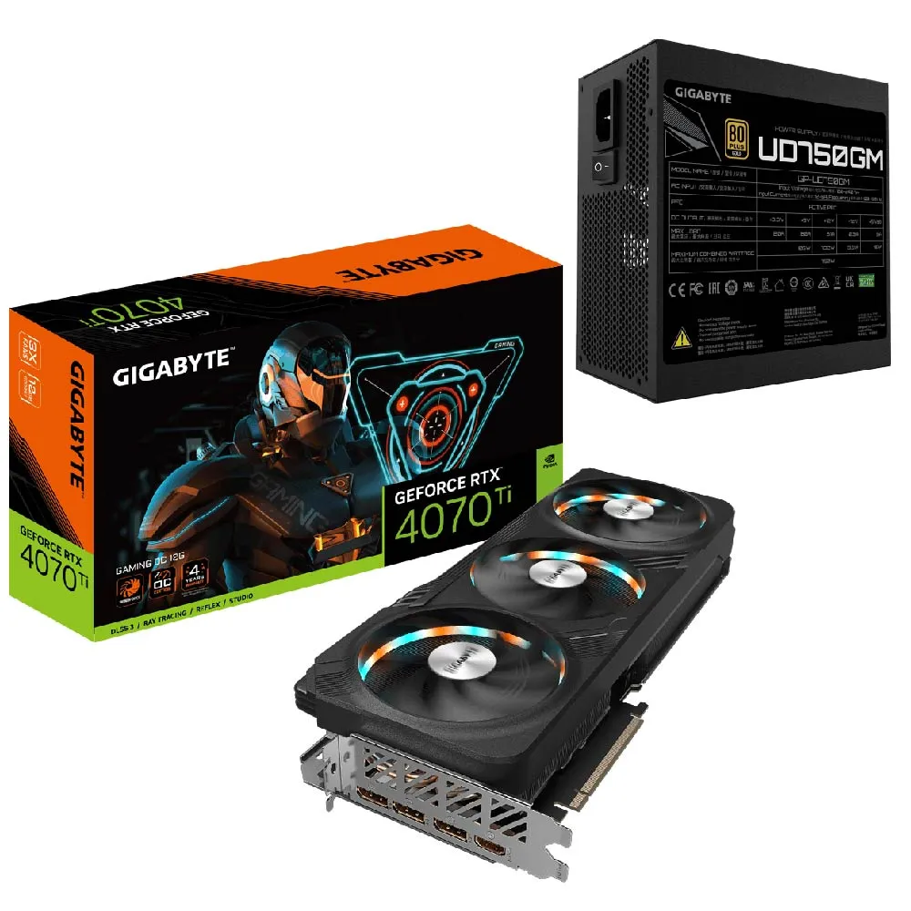 【GIGABYTE 技嘉】超值組合套餐(技嘉RTX 4070Ti GAMING OC 12G + 技嘉 UD750GM 750W 80+ 金牌)