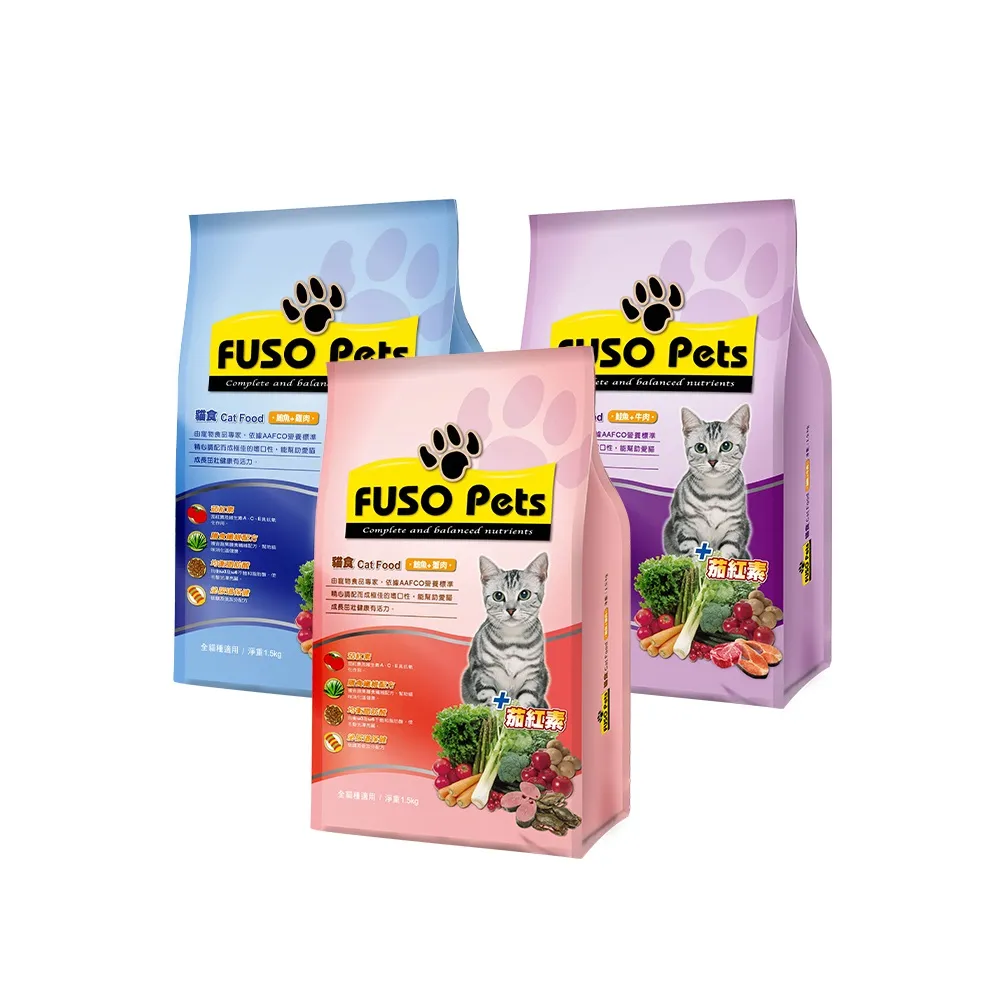 【福壽】FUSO Pets貓食1.5Kg-口味任選(貓飼料 貓糧 寵物飼料 貓乾糧)