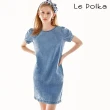 【Le Polka】剪接袖設計後拉鍊洋裝-女
