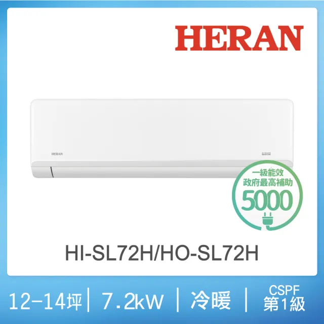 【HERAN 禾聯】12-14坪藍波防鏽防沼氣冷暖分離式空調(HI-SL72H/HO-SL72H)