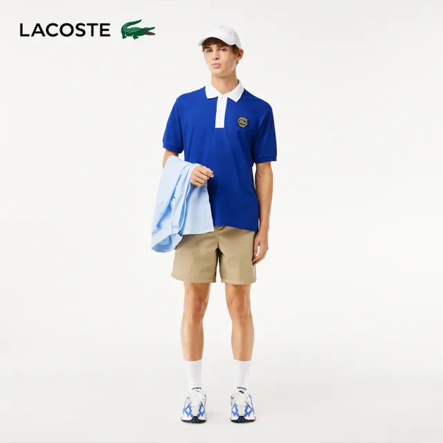 【LACOSTE】男裝-L.12.12 Lacoste徽章短袖Polo衫(深藍色)