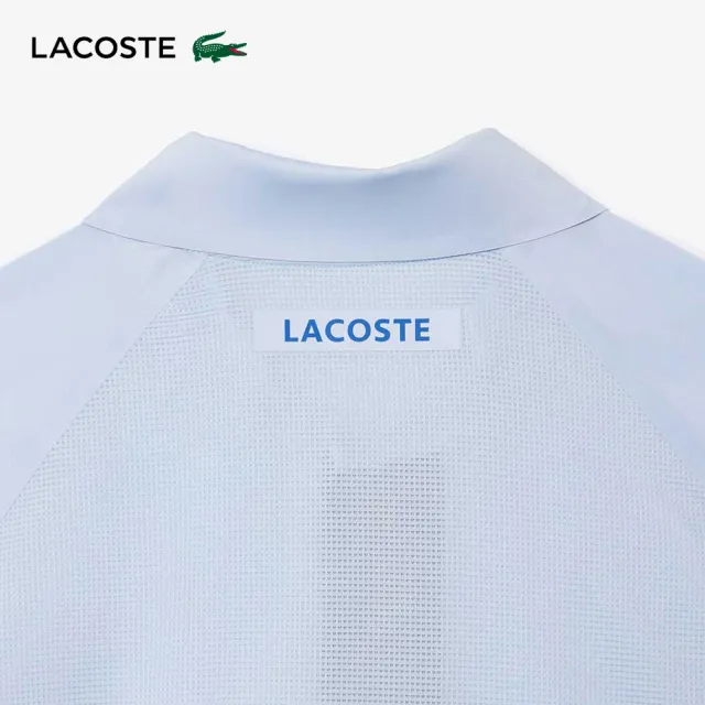 【LACOSTE】男裝-Lacoste Tennis x Novak Djokovic 快乾短袖Polo衫(紫藍色)