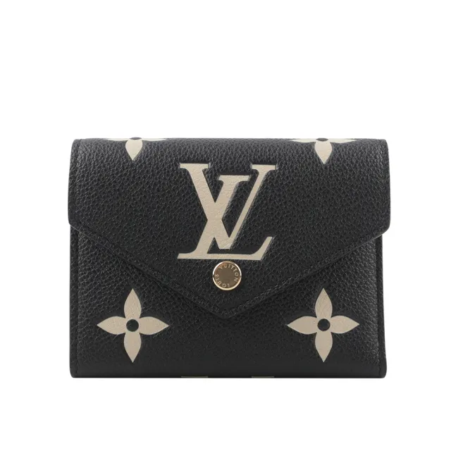 【Louis Vuitton 路易威登】Victorine Monogram 雙色牛皮三折短夾(M80968)