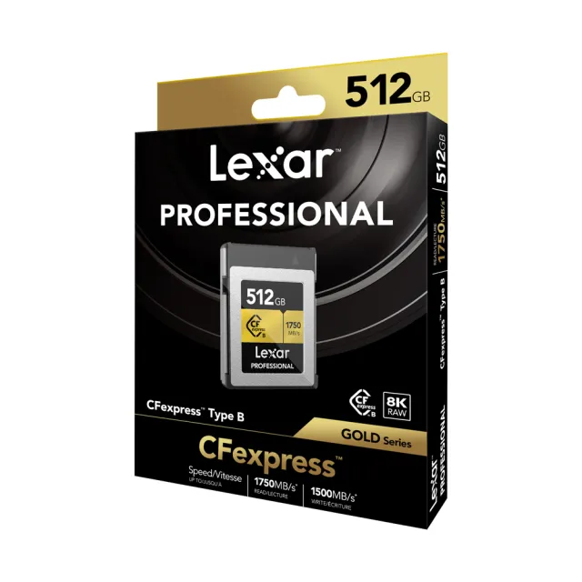 【Lexar 雷克沙】Professional CFexpress Type B Gold Series 512G記憶卡