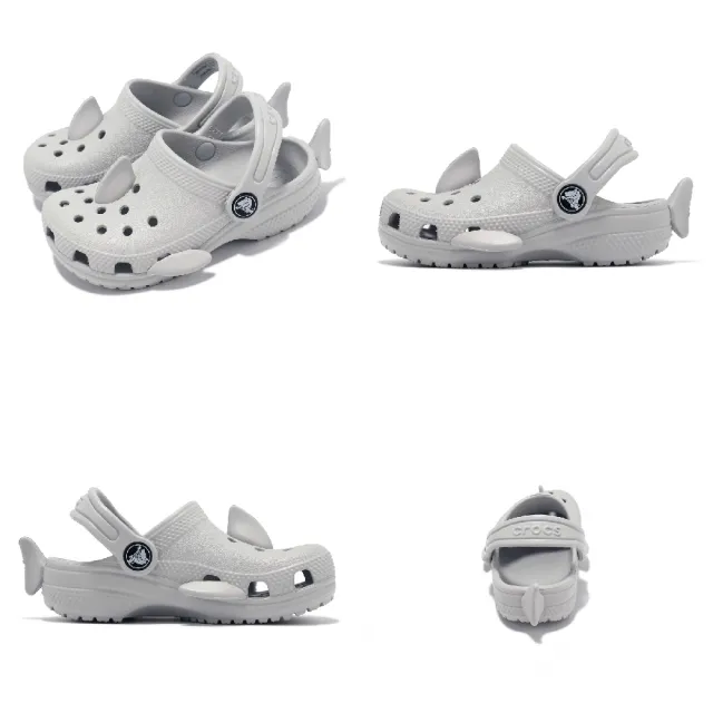 【Crocs】洞洞鞋 Classic I AM Shark Clog T 小童 大氣灰 經典鯊魚克駱格 小朋友(2100141FT)