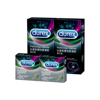 【Durex 杜蕾斯】雙悅愛潮裝保險套12入*2盒 + 飆風碼保險套3入*2盒(共30入 衛生套/安全套/避孕套/避孕)