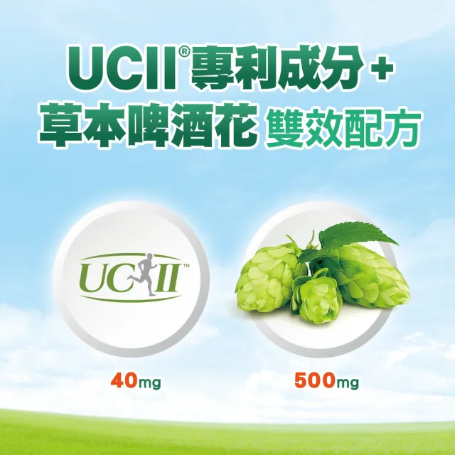 【挺立】關鍵雙效錠 2盒組(42錠/盒-一天2錠 雙效配方 40mg UCII 有效劑量 草本啤酒花 14天靈活有感)