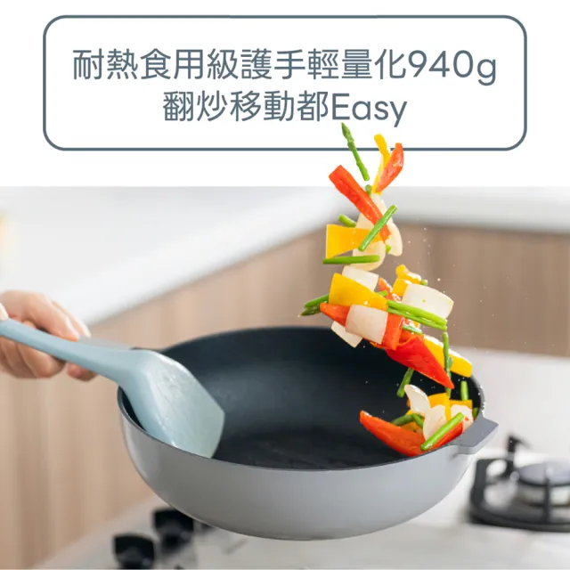 【WOKY 沃廚】哈哈鍋2.0雙鍋組-26cm淺煎鍋+28cm深煎鍋(Ticera系列/不沾鍋/平底鍋)