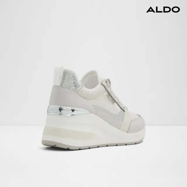 【ALDO】CAROTERIEL-時尚拼接增高休閒鞋-女鞋(淺白灰色)