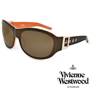 【Vivienne Westwood】個性環扣圓框太陽眼鏡(深咖啡 VW53702)