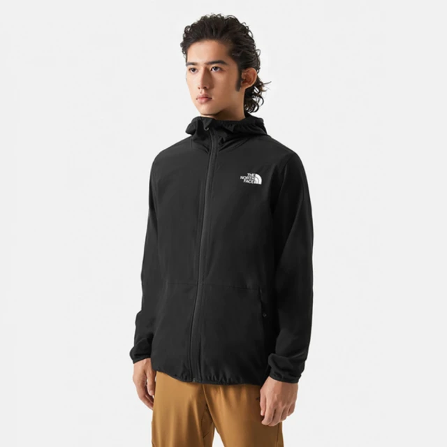 The North Face 北臉 外套 男款 運動連帽外套 防風 防潑水 防曬 W NEW ZEPHYR WIND 黑 NF0A7WCPJK3