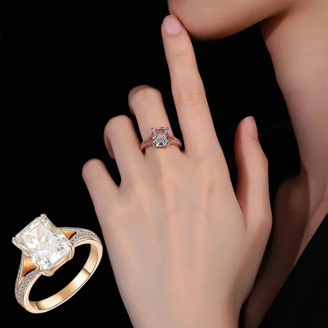 【MoonDy】戒指 鑽戒 指環 玫瑰金戒指 寶石戒指 合成鑽石 純銀戒指 粉鑽戒指 白鑽戒指 高級感 女戒指 禮物