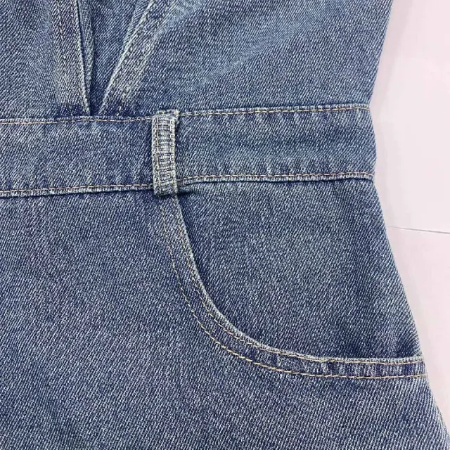 【NVDO】出清品   個性捲邊工裝連身牛仔褲(45-65KG可穿/牛仔褲/短褲/F188/售完不補)