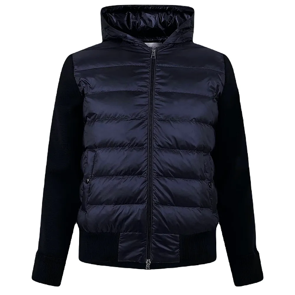 【MONCLER】秋冬新款 男款 羽絨羊毛拼接連帽外套-深藍色(2號USA-M、3號USA-L、4號USA-XL)