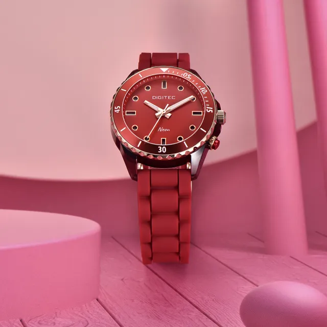 【DIGITEC】BDN-9102T 炫彩霓虹運動錶 日本機芯 Neon霓虹光刻度 夜光指針 矽膠 腕錶