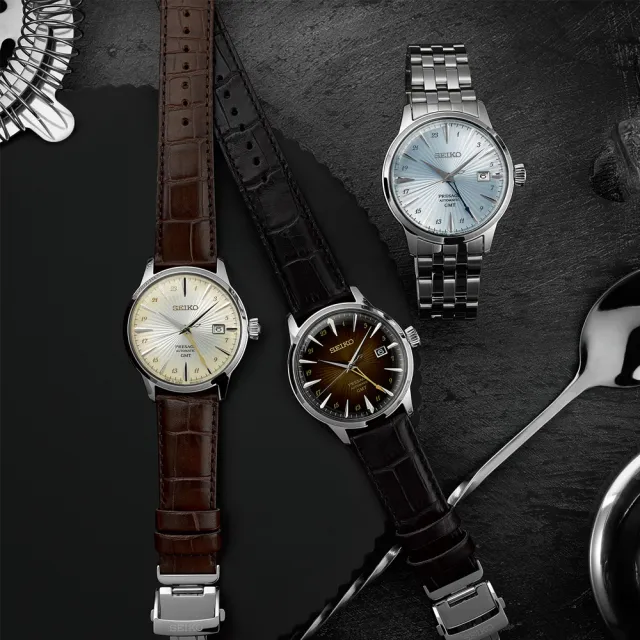【SEIKO 精工】PRESAGE系列 調酒師 雞尾酒 GMT機械腕錶 錶 週年慶 雙11 (SSK037J1/4R34-00J0B)