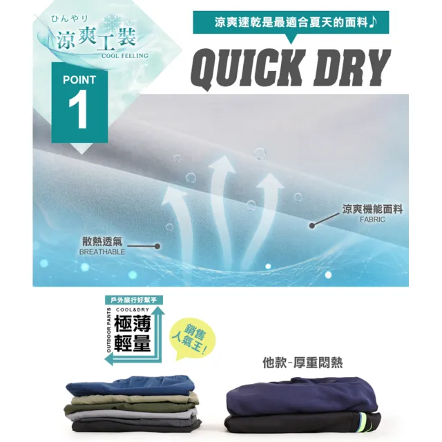 【JU SHOP】買一送一!男女涼爽工裝短褲 速乾極薄 休閒短褲 工作褲(機能褲/運動褲/工裝褲/彈力/輕量/防曬)