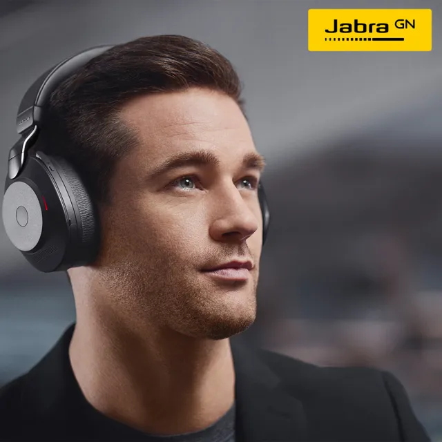 【Jabra】Evolve2 85 MS 商務會議藍芽無線包耳式耳機麥克風(立體聲頭戴式主動降噪商用耳機_含充電座)