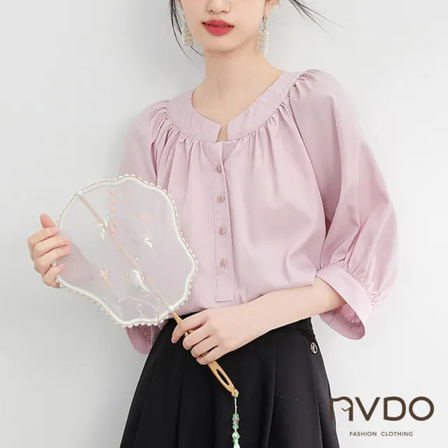 【NVDO】現貨 多款舒適涼爽氣質短袖T恤上衣(棉麻上衣/冰絲上衣/售完不補)