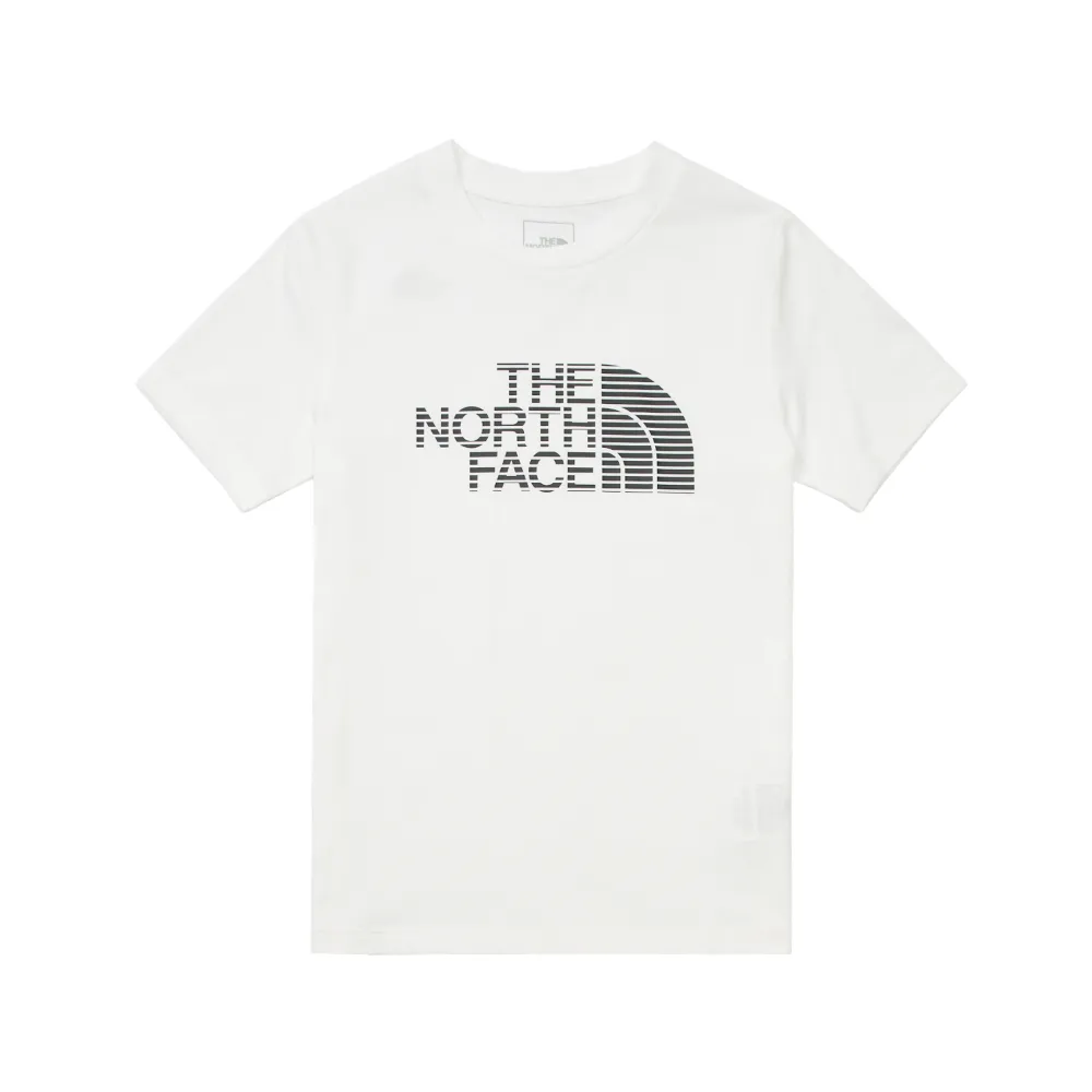 【The North Face】北面兒童白色吸濕排汗品牌LOGO短袖T恤｜89XVFN4