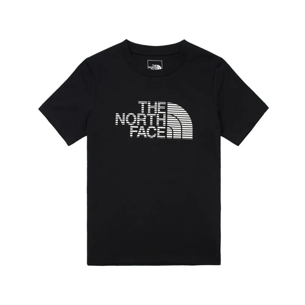 【The North Face】北面兒童黑色吸濕排汗品牌LOGO短袖T恤｜89XVJK3