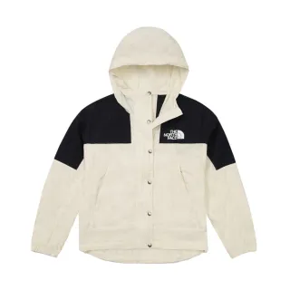 【The North Face】北面女款米白色防風防潑水下擺抽繩連帽外套｜81RXROU