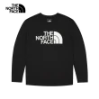 【The North Face】北面男款黑色吸濕排汗品牌LOGO長袖T恤｜8AMJJK3