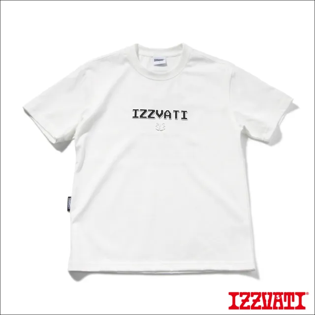 【IZZVATI】像素LOGO壓印短T-白色(品牌LOGO經典款)