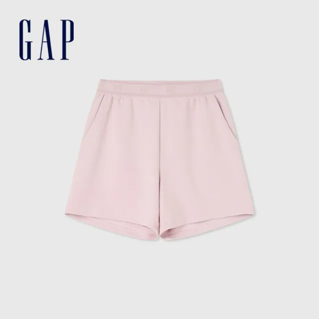 【GAP】女裝 Logo鬆緊短褲-淡紫色(465299)