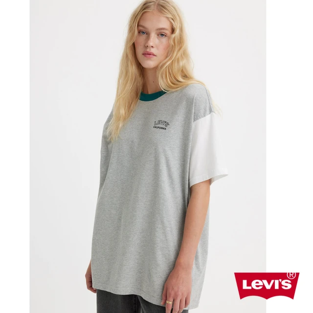 LEVIS 官方旗艦 女款拼接寬鬆短袖Tee恤 人氣新品 A2704-0023