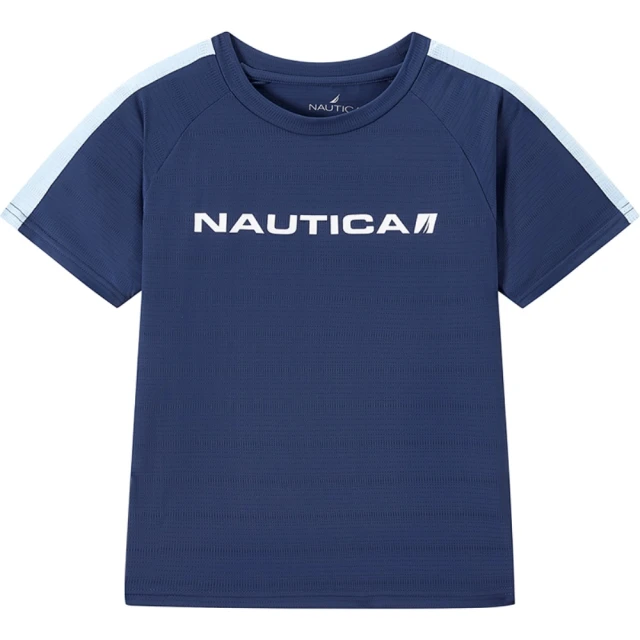 NAUTICA KIDS 藍底白印字涼爽T恤(Nautica