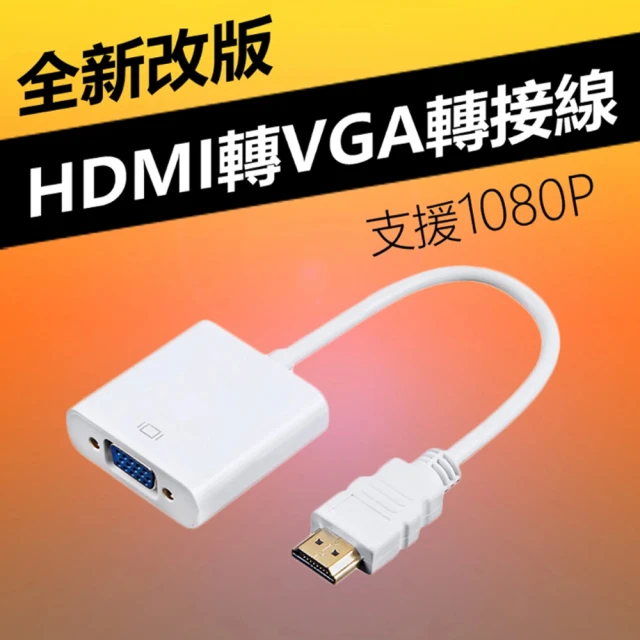 LineQ HDMI to VGA轉接線 HDMI轉VGA 電腦轉電視-無音源版-白色