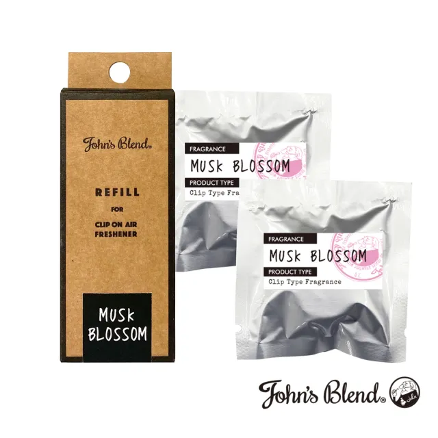 【日本John’s Blend】車用夾式擴香盒+補充包X2(公司貨/任選)