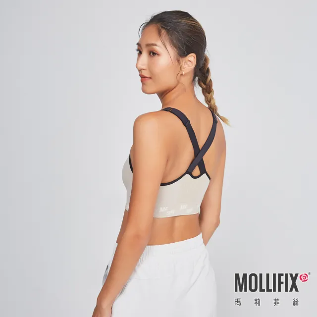 【Mollifix 瑪莉菲絲】活力自在/微光星芒/後網紗/交叉美背/運動內衣、瑜珈服、無鋼圈、開運內衣(多款任選)