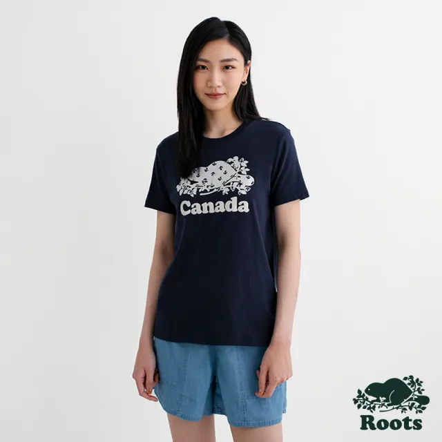 【Roots】Roots 女裝- CANADA COOPER短袖T恤(軍藍色)