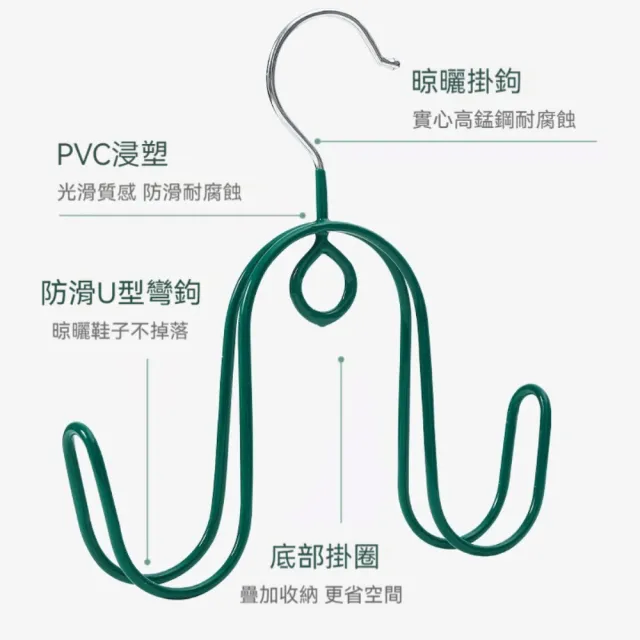 【Dagebeno荷生活】加厚材質防滑不易生鏽鞋架 結實耐用底部掛圈曬鞋掛架(8入)
