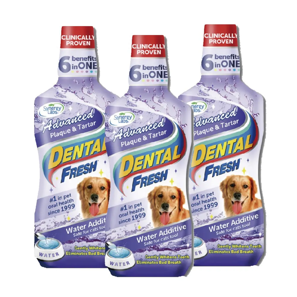 【美國潔牙白Dental Fresh】加強版潔牙液 8FL OZ （237ml）*3入組(犬貓通用)