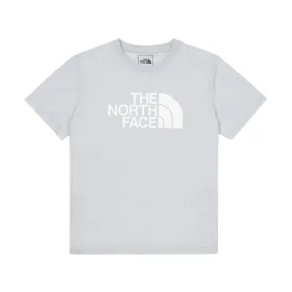 【The North Face】北面女款灰色吸濕排汗胸前經典品牌LOGO印花短袖T恤｜89QUA0M