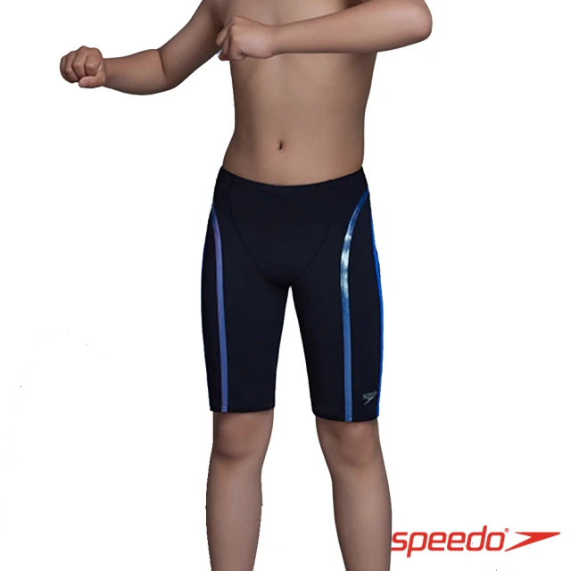 SPEEDO 女孩 運動連身泳裝Placmement(黑/黃