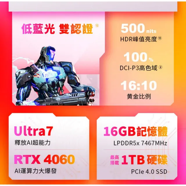 【HP 惠普】14吋Ultra 7 RTX4060電競AI創作筆電(Ultra 7-155H/16G/512G SSD/GeForce RTX4060 8G/W11P)