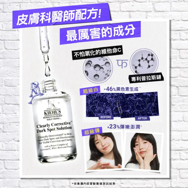 【契爾氏】官方直營 激光極淨白淡斑精華50ml入手組(Kiehl’s/精華液/美白 保濕)