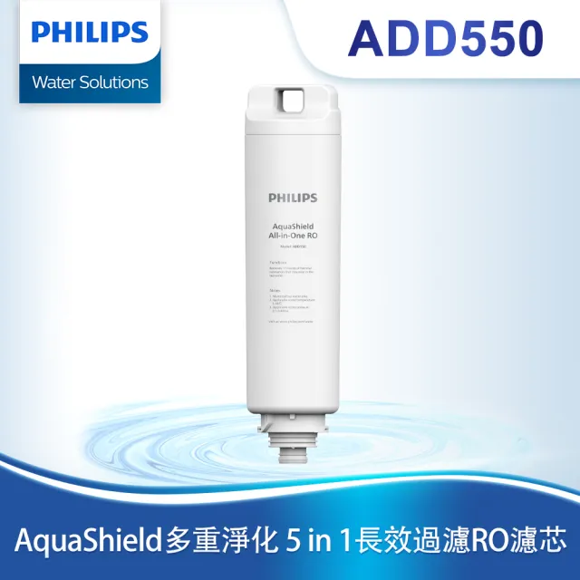 【Philips 飛利浦】新一代★智能雙效UV-C滅菌/RO過濾瞬熱淨水機(ADD6910)(主機內含濾心)+複合濾芯(ADD550)