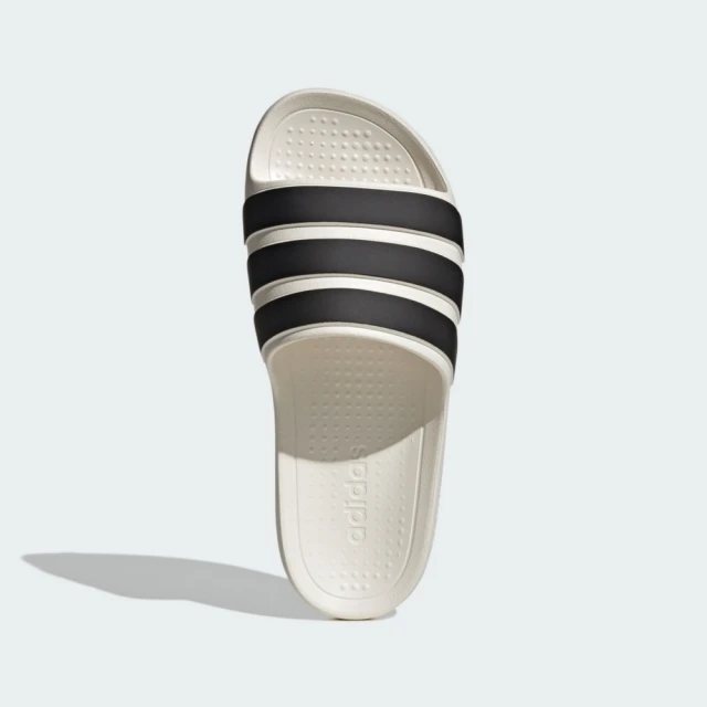 adidas 愛迪達 Adilette Flow 男女 涼拖鞋 運動 休閒 套穿式 穩定 防滑 米白 黑(IG6858)