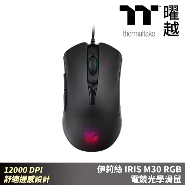 Thermaltake 曜越 伊莉絲 IRIS M30 RGB 電競光學滑鼠 12000 DPI 舒適握感設計(EMO-IMT-WDOOBK-01)