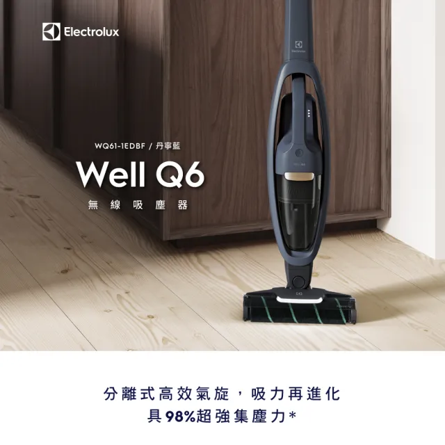 【Electrolux 伊萊克斯】限時限量福利品 Well Q6無線吸塵器(WQ61-1EDB/1EDBF/1OGG)