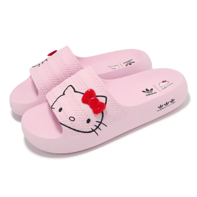 adidas 愛迪達 x Hello Kitty 拖鞋 Adilette Ayoon W 女鞋 粉 三麗鷗聯名款 愛迪達(IH2680)