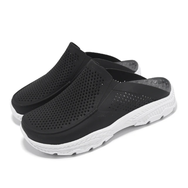 SKECHERS 拖鞋 Creston Ultra-Havana 男鞋 黑 白 輕量 緩衝 防水 涼拖鞋(243100-BLK)