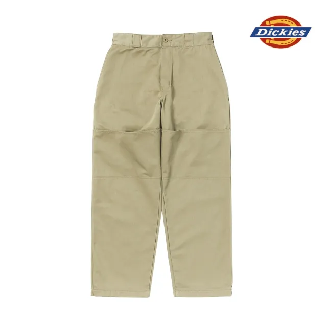 【Dickies】N Hoolywood 聯名－男款卡其色抗皺耐磨雙膝大口袋設計休閒長褲｜DK012559KHK