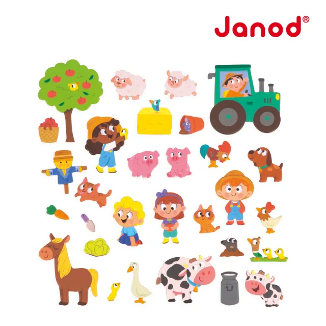 【Janod】磁鐵故事書-農場家族(好攜帶 輕薄 磁鐵遊戲  益智 認知)